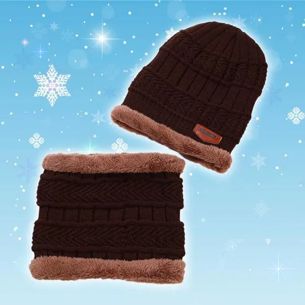 Winter Fleece Beanie Scarf Set