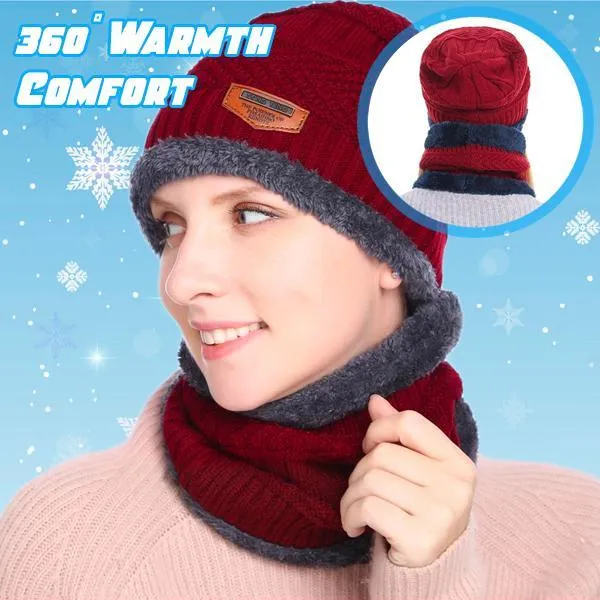 Winter Fleece Beanie Scarf Set