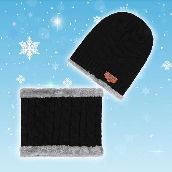 Winter Fleece Beanie Scarf Set