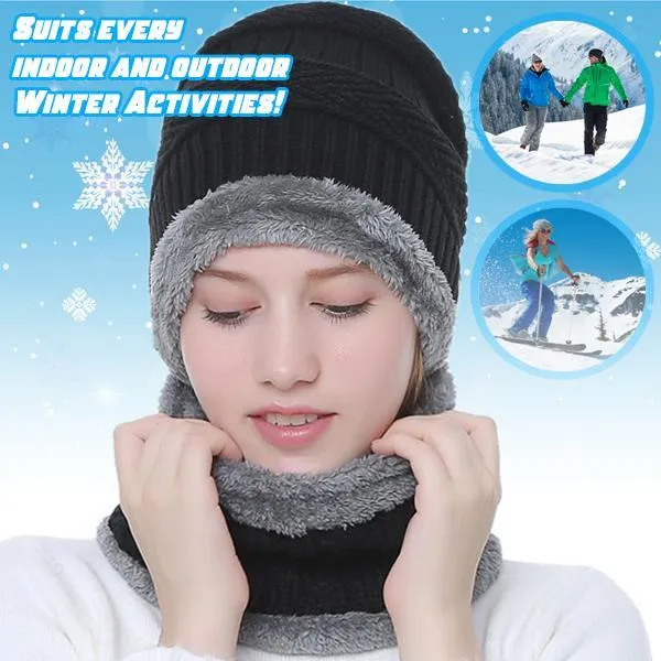 Winter Fleece Beanie Scarf Set