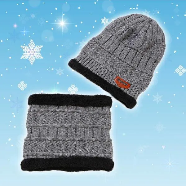 Winter Fleece Beanie Scarf Set