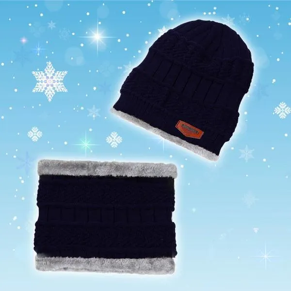 Winter Fleece Beanie Scarf Set