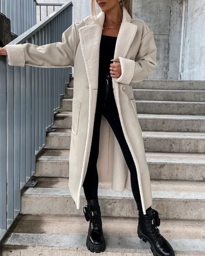 Women's Thick Windproof Belted Long Trench Coat Outerwear
